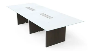 Conference Tables Corp Design 10ft Rectangular Conference Table with White Glass Top