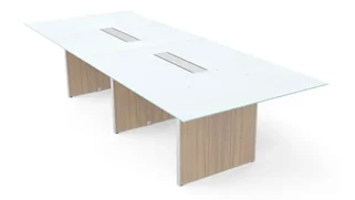 Conference Tables Corp Design 10ft Rectangular Conference Table with White Glass Top