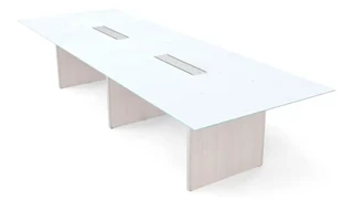 Conference Tables Corp Design 12ft Rectangular Conference Table with White Glass Top