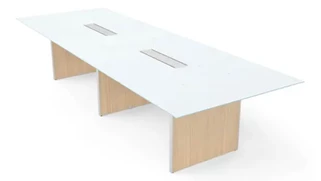 Conference Tables Corp Design 12ft Rectangular Conference Table with White Glass Top