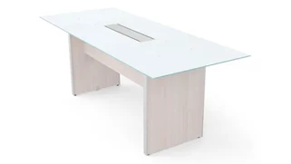 Conference Tables Corp Design 6.5ft x 32in Rectangular Conference Table with White Glass Top