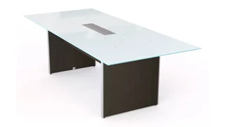Conference Tables Corp Design 8ft Rectangular Conference Table with White Glass Top