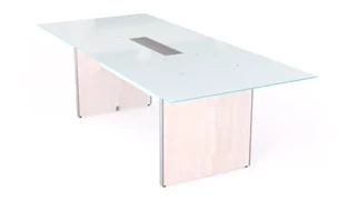 Conference Tables Corp Design 8ft Rectangular Conference Table with White Glass Top