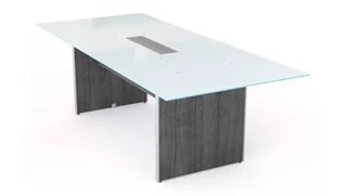 Conference Tables Corp Design 8ft Rectangular Conference Table with White Glass Top