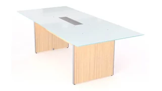 Conference Tables Corp Design 8ft Rectangular Conference Table with White Glass Top