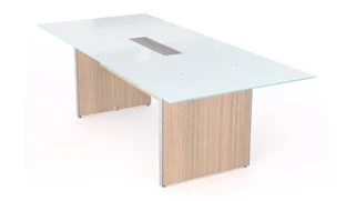 Conference Tables Corp Design 8ft Rectangular Conference Table with White Glass Top