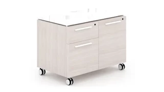 Mobile File Cabinets Corp Design Mobile Combo Storage Unit with White Glass Top