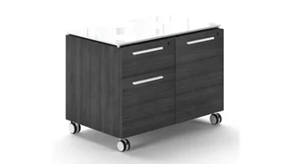 Mobile File Cabinets Corp Design Mobile Combo Storage Unit with White Glass Top