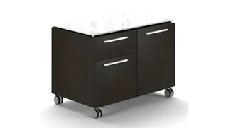 Mobile File Cabinets Corp Design Mobile Combo Storage Unit with White Glass Top