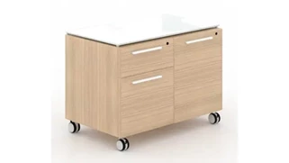Mobile File Cabinets Corp Design Mobile Combo Storage Unit with White Glass Top