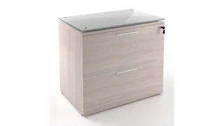 Lateral File Cabinets Corp Design 2 Drawer Lateral File with Glass Top