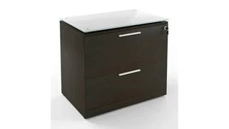 Lateral File Cabinets Corp Design 2 Drawer Lateral File with Glass Top