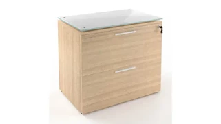 Lateral File Cabinets Corp Design 2 Drawer Lateral File with Glass Top