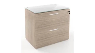 Lateral File Cabinets Corp Design 2 Drawer Lateral File with Glass Top