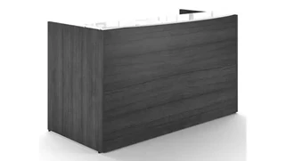Reception Stand-Alone Desk Corp Design 72in Reception Desk Shell with Floated White Glass Transaction Top