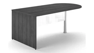 Writing Desks Corp Design Bullet End Desk with White Glass Modesty Panel