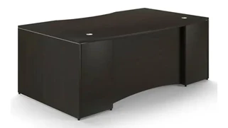 Stand-Alone Desk Shells Corp Design 72in x 42in Bow Front Desk Shell with Curved Modesty Panel