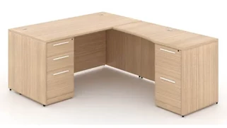 L Shaped Double Pedestal Desks Corp Design 66in x 72in Rectangular L Shaped Desk