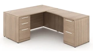 L Shaped Double Pedestal Desks Corp Design 66in x 72in Rectangular L Shaped Desk