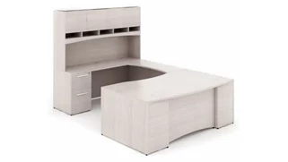 U Shaped Desks with Hutch Corp Design 72in x 108in Bow Front U Shaped Desk