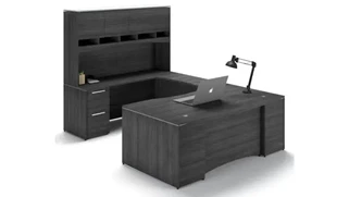 U Shaped Desks with Hutch Corp Design 72in x 108in Bow Front U Shaped Desk