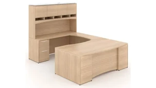 U Shaped Desks with Hutch Corp Design 72in x 108in Bow Front U Shaped Desk