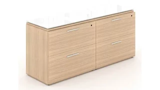 Lateral File Cabinets Corp Design 4 Drawer Lateral File Storage with Floated Glass Top