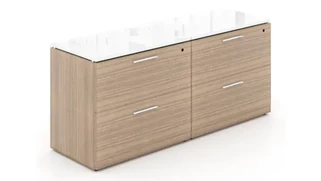 Lateral File Cabinets Corp Design 4 Drawer Lateral File Storage with Floated Glass Top
