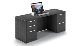 Stand-Alone Double Pedestal Desks Corp Design 72in x 24in Double Pedestal Credenza