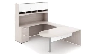 U Shaped Desks with Hutch Corp Design U Shaped Bullet End Desk with Hutch
