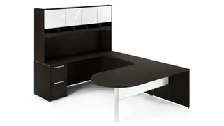 U Shaped Desks with Hutch Corp Design U Shaped Bullet End Desk with Hutch