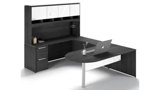 U Shaped Desks with Hutch Corp Design U Shaped Bullet End Desk with Hutch