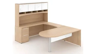 U Shaped Desks with Hutch Corp Design U Shaped Bullet End Desk with Hutch