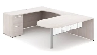 U Shaped Single Pedestal Desks Corp Design U Shaped Bullet End Desk