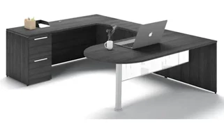 U Shaped Single Pedestal Desks Corp Design U Shaped Bullet End Desk