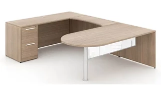 U Shaped Single Pedestal Desks Corp Design U Shaped Bullet End Desk