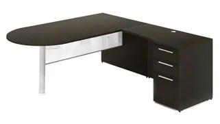 L Shaped Single Pedestal Desks Corp Design L Shaped Bullet End Desk