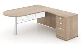 L Shaped Single Pedestal Desks Corp Design L Shaped Bullet End Desk