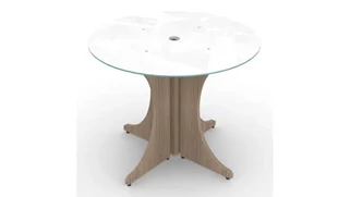Conference Tables Corp Design 36in Round Conference Table with White Glass Top
