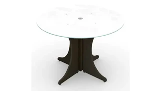 Conference Tables Corp Design 42in Round Conference Table with White Glass Top