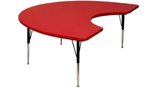 Activity Tables Correll 6ft x 48in Blow Molded Kidney Shaped Activity Table