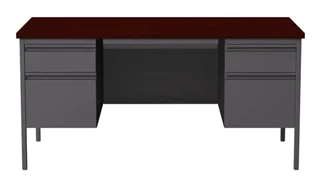 Steel & Metal Desks Hirsh Industries 30" X 60" Double Pedestal Desk