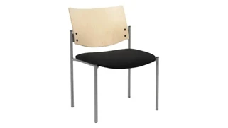 Lobby & Guest Chairs - Metal KFI Seating Side / Guest Chair, Armless with Wood Back