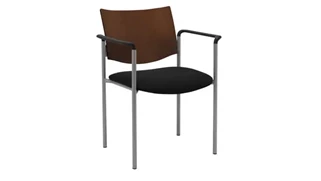Lobby & Guest Chairs - Metal KFI Seating Side / Guest Chair, with Arms and Wood Back