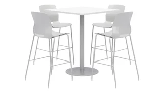Cafeteria Tables KFI Seating 36in Square Bistro Table with 4 Stools