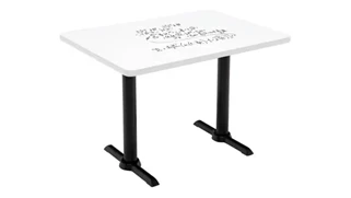 Whiteboard Tables KFI Seating 48in W x 30in D Pedestal Table with Whiteboard Top & 29in H T-Leg Base