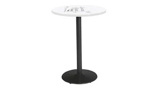 Whiteboard Tables KFI Seating 30in Round Pedestal Table with Whiteboard Top & 41in H Round Base