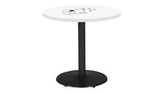 Whiteboard Tables KFI Seating 30in Round Pedestal Table with Whiteboard Top & 29in H Round Base