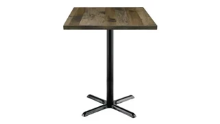 Cafeteria Tables KFI Seating 30in Square Vintage Wood Bistro Table