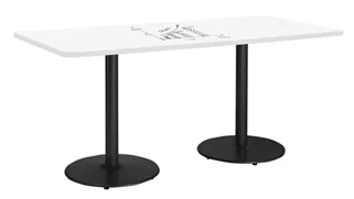 Whiteboard Tables KFI Seating 7ft W x 36in D Rectangle Pedestal Table with Whiteboard Top & 29in H Round Base